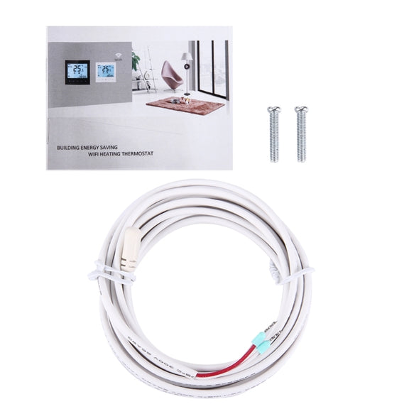 BHT-1000-GB-WIFI 16A Load Electronic Heating Type Touch LCD Digital WiFi Heating Room Thermostat with Sensor, Display Clock / Temperature / Periods / Time / Week / Heat etc.(White)