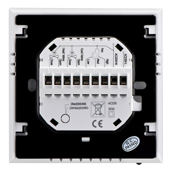 LCD Display Air Conditioning 4-Pipe Programmable Room Thermostat for Fan Coil Unit, Supports Wifi (White)