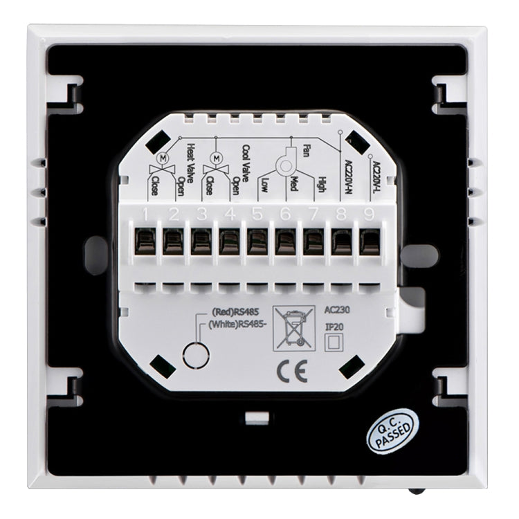 LCD Display Air Conditioning 4-Pipe Programmable Room Thermostat for Fan Coil Unit, Supports Wifi (White)