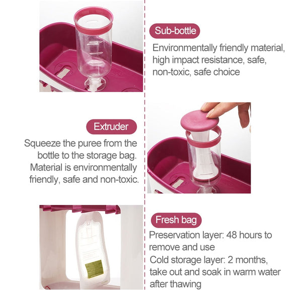 Multi-function Home Kitchen Manual Baby Food Storage Bag Dispenser Children Puree Squeezer