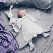Rabbit Pattern Stereoscopic Ears Baby Knitted Blanket(Grey)