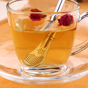 Stainless Steel Tea Leaf Filtered Drinking Straw Herb Tea Filter Tea Strainer Juice Cafe Coffee Stirring Spoon