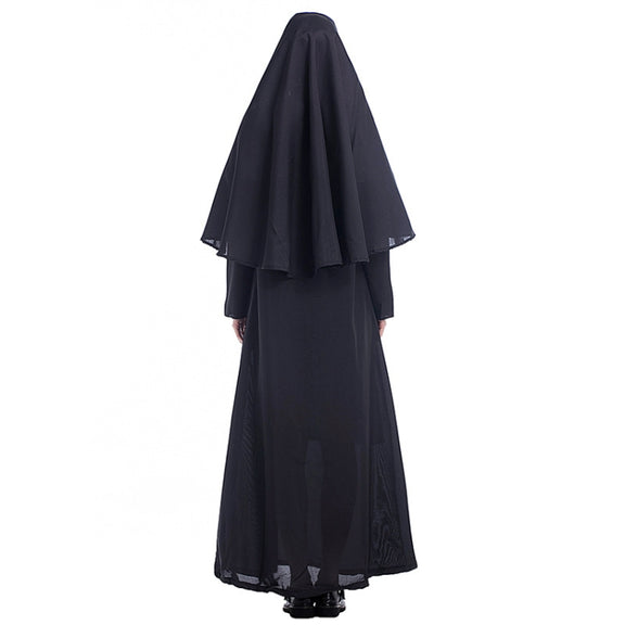 Halloween Costume Women Nun Missionary Cosplay Clothing, Size:L, Bust:108cm, Dress Length:144cm, Shoulder Width:40cm