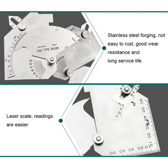 MG-8 Cam-type Stainless Steel Fillet Weld Gauge Multi-function Welding Inspection Ruler