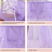 Household Circular Suspended Ceiling Mosquito Net Princess Tents(Light Purple)