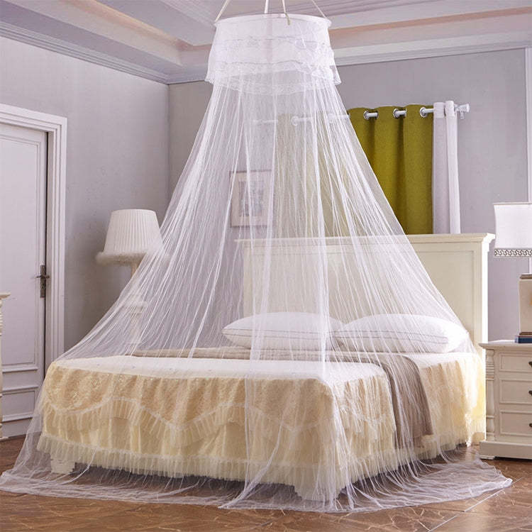 Household Circular Suspended Ceiling Mosquito Net Princess Tents(White)
