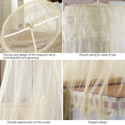 Household Circular Suspended Ceiling Mosquito Net Princess Tents(White)