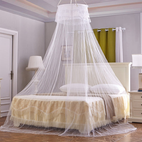 Household Circular Suspended Ceiling Mosquito Net Princess Tents(White)