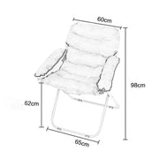 Creative Lazy Folding Sofa Living Room Single Sofa Chair Tatami Lounge Chair with Footrest / Pillow(Grey)