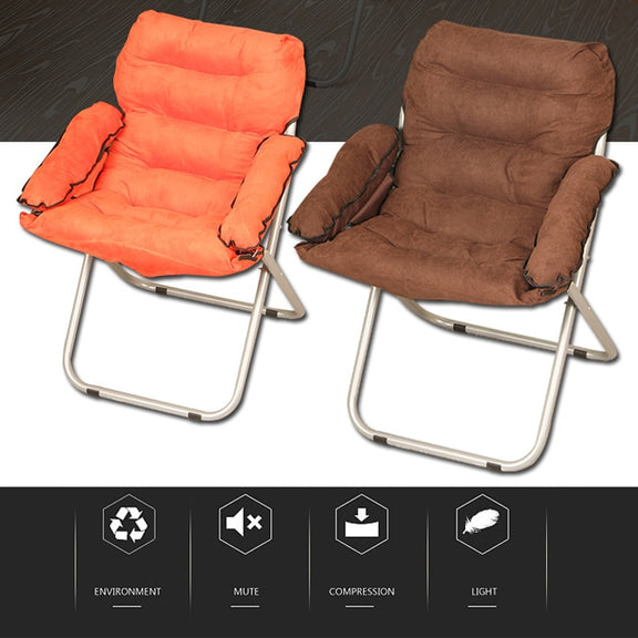 Creative Lazy Folding Sofa Living Room Single Sofa Chair Tatami Lounge Chair with Footrest / Pillow(Grey)
