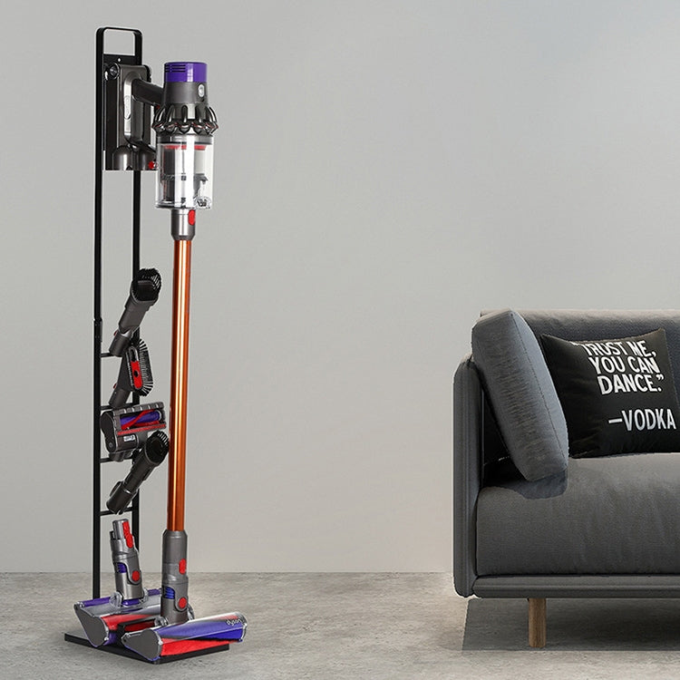 Home Vacuum Cleaner Hanger Storage Rack Free Punching for Dyson V6 V7 V8 V10(Black)