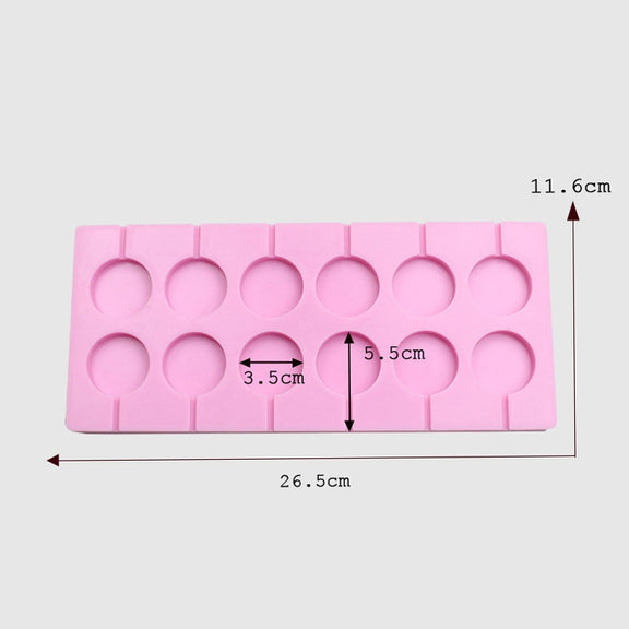 12-Capacity DIY Silicone Chocolate Molds(Lollipop Shape)