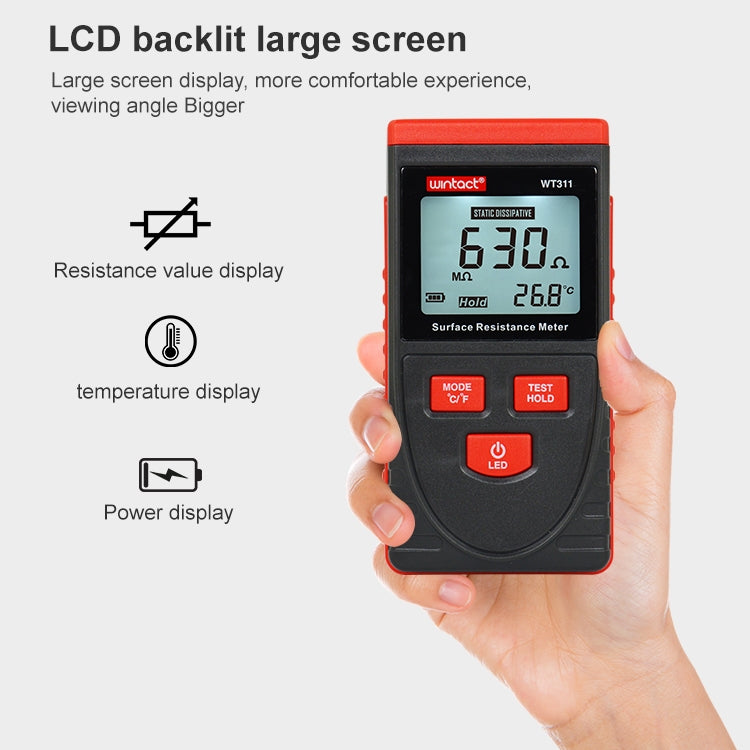 Wintact WT311 Surface Resistance Meter - Battery & Resistance Tester by Wintact | Online Shopping South Africa | PMC Jewellery | Buy Now Pay Later Mobicred