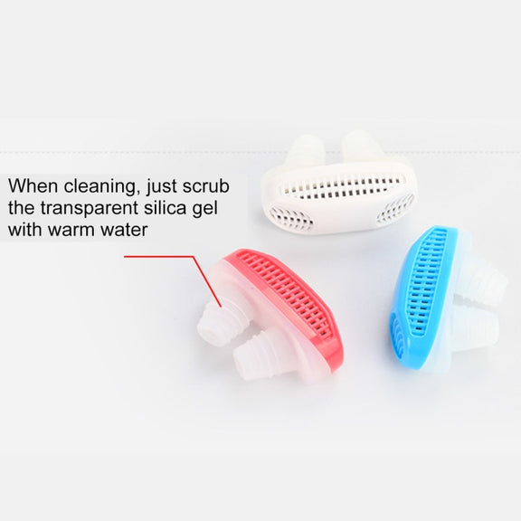 2 in 1 ABS Silicone Anti Snoring Air Purifier (Blue)