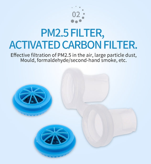 2 PCS 2 in 1 ABS Silicone Anti Snoring Air Purifier(Blue)
