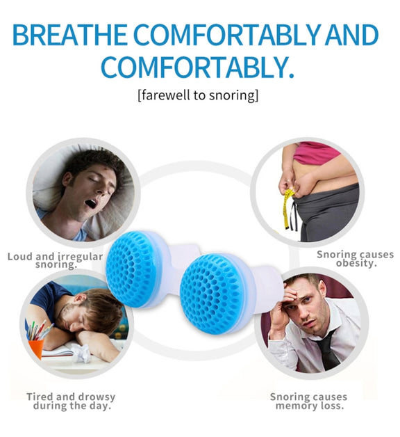 2 PCS 2 in 1 ABS Silicone Anti Snoring Air Purifier(Blue)