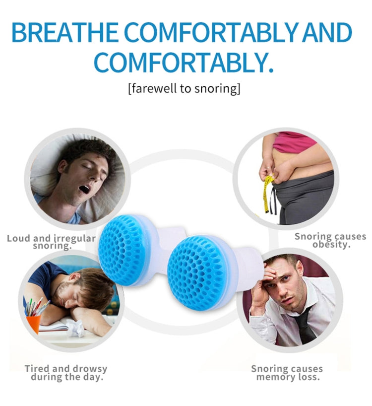 2 PCS 2 in 1 ABS Silicone Anti Snoring Air Purifier(Blue)