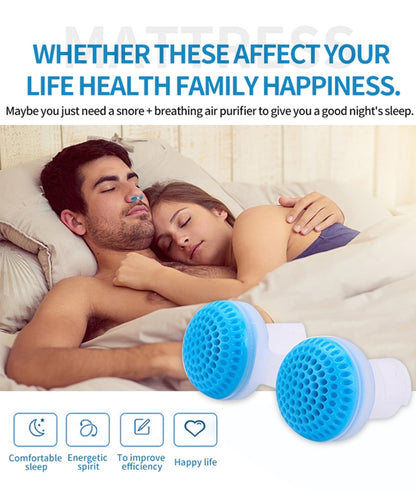 2 PCS 2 in 1 ABS Silicone Anti Snoring Air Purifier(Blue) - free shipping - PMC Jewellery - Order now!