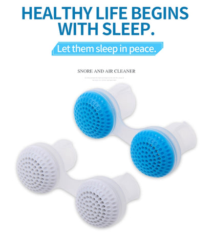 2 PCS 2 in 1 ABS Silicone Anti Snoring Air Purifier(Blue) - free shipping - PMC Jewellery - Order now!
