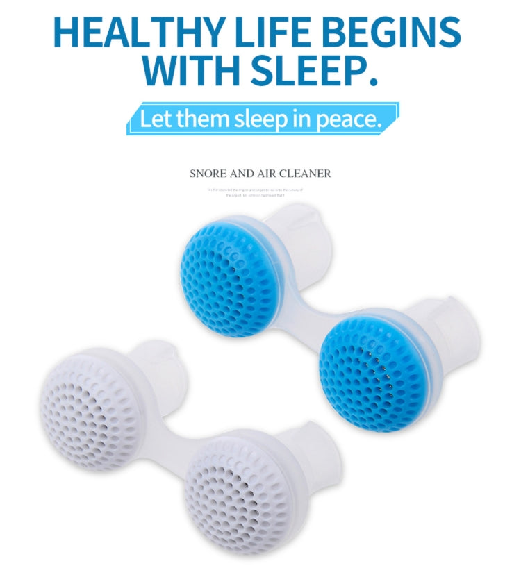 2 PCS 2 in 1 ABS Silicone Anti Snoring Air Purifier(Blue)