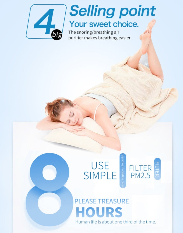 2 PCS 2 in 1 ABS Silicone Anti Snoring Air Purifier(Blue)