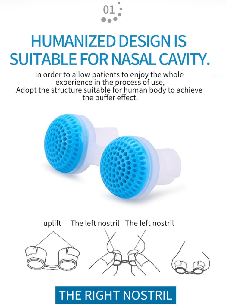 2 PCS 2 in 1 ABS Silicone Anti Snoring Air Purifier(Blue)
