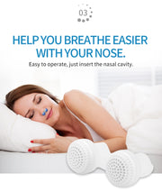 2 PCS 2 in 1 ABS Silicone Anti Snoring Air Purifier(White)
