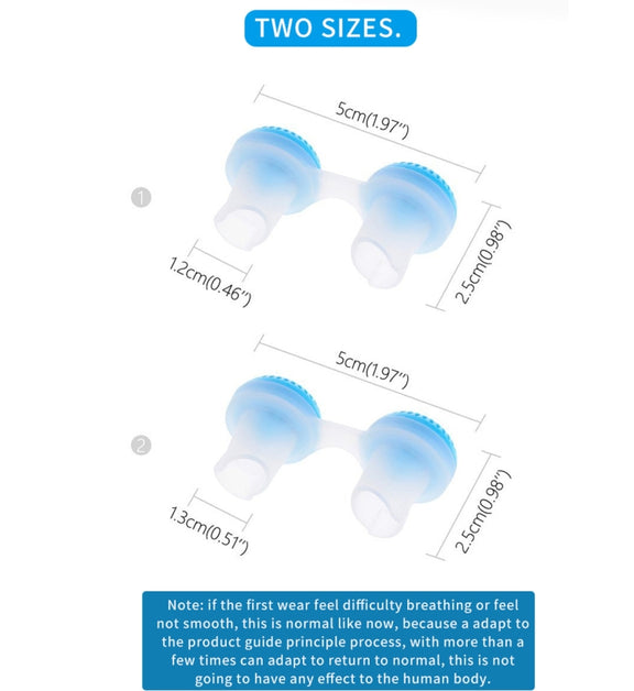 2 PCS 2 in 1 ABS Silicone Anti Snoring Air Purifier(White)