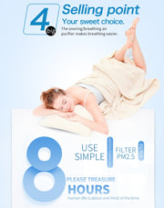 2 PCS 2 in 1 ABS Silicone Anti Snoring Air Purifier(White)