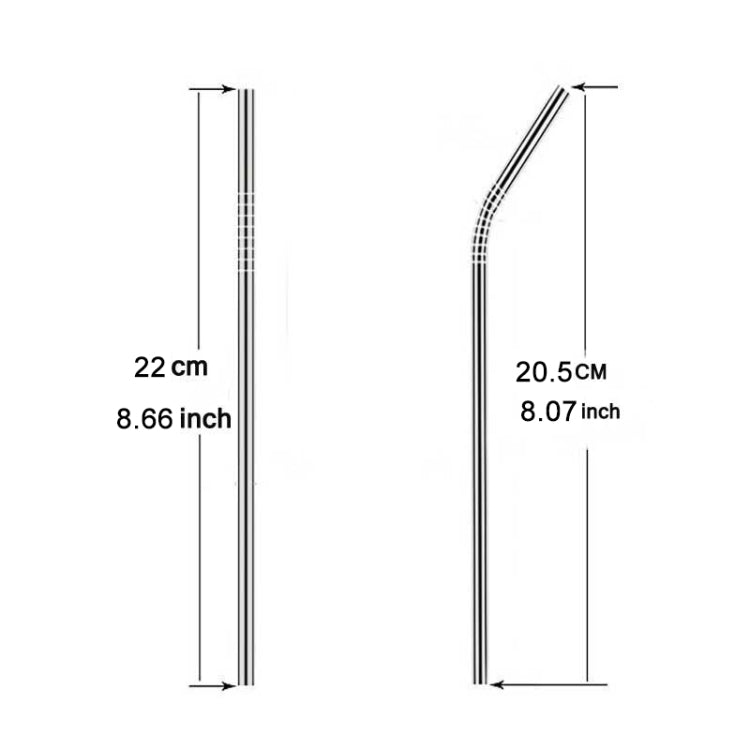 4pcs Reusable Stainless Steel Drinking Straw + Cleaner Brush Set Kit,  215*6mm(Rose Gold)