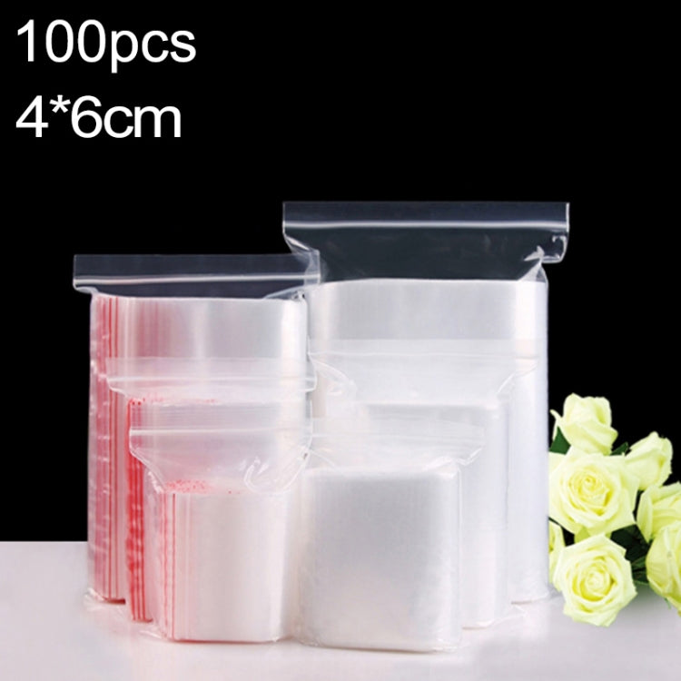 100pcs/pack PE Self Sealing Clear Zip Lock Packaging Bag, 4cm x 6cm, Custom Printing and Size are welcome - free shipping - PMC TechLife - Order now!