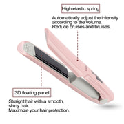 Wireless Mini USB Rechargeable Hair Straightener Hair Curler Double Purpose Hair Splint(White)