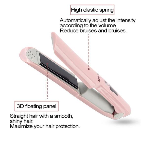 Wireless Mini USB Rechargeable Hair Straightener Hair Curler Double Purpose Hair Splint(White)