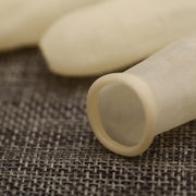 100pcs / Pack Antistatic Antislip Durable Fingertips Latex Protective Gloves, Size: M, 2.6*6.3cm(Khaki)