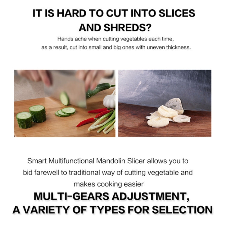 CZ-01 Multifunctional Household Stainless Steel Manual Vegetable Cutting Machine Carrot Potato Grater (Silver)