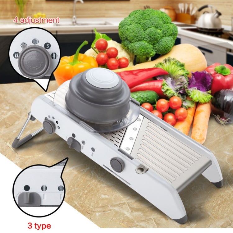 CZ-01 Multifunctional Household Stainless Steel Manual Vegetable Cutting Machine Carrot Potato Grater (Silver)