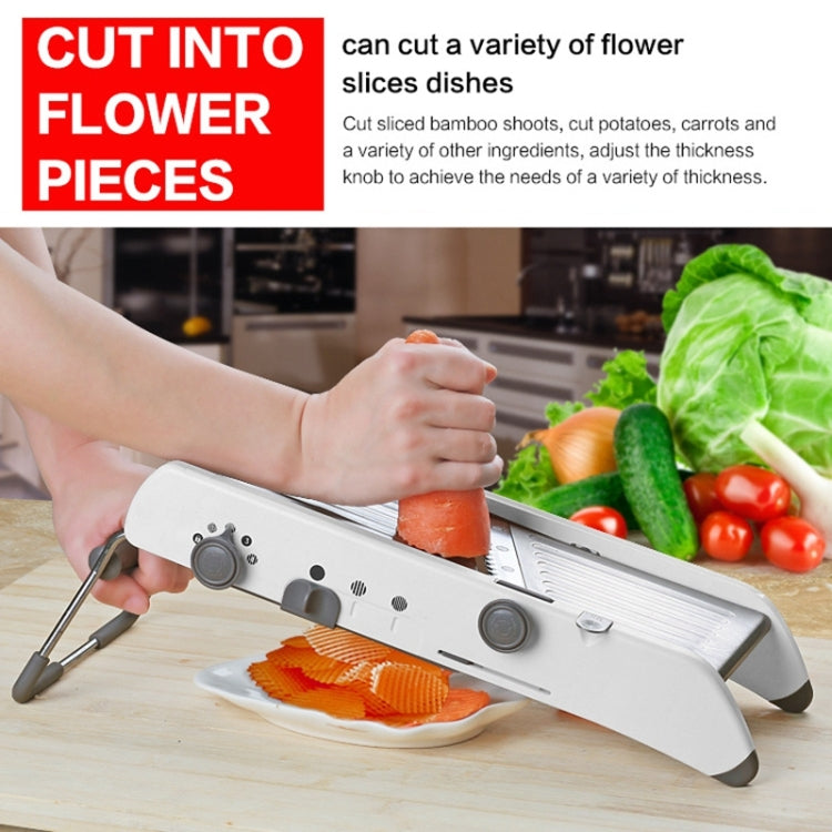 CZ-01 Multifunctional Household Stainless Steel Manual Vegetable Cutting Machine Carrot Potato Grater (Silver)