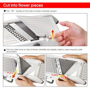 CZ-01 Multifunctional Household Stainless Steel Manual Vegetable Cutting Machine Carrot Potato Grater (Silver)