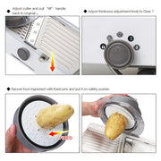 CZ-01 Multifunctional Household Stainless Steel Manual Vegetable Cutting Machine Carrot Potato Grater (Silver)