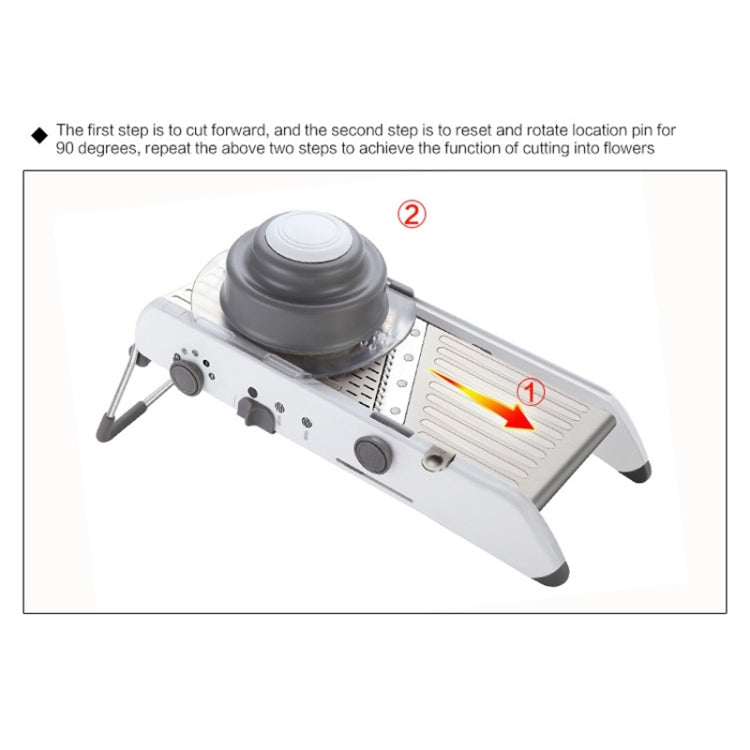 CZ-01 Multifunctional Household Stainless Steel Manual Vegetable Cutting Machine Carrot Potato Grater (Silver)