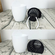 Self-Watering Planter Grow Plants Lazy Flower Pots Wall-hanging Round Resin Plastic Flower Pots, Size: 18x12.5x16cm(Black)