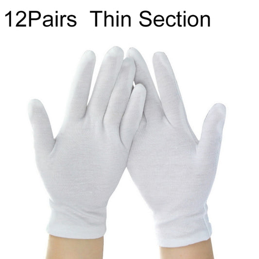 12 Pairs Pure Cotton Working Gloves, Thin Section - free shipping - PMC Jewellery - Order now!