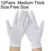 12 Pairs Pure Cotton Working Gloves, Medium Thick Size���Free Size