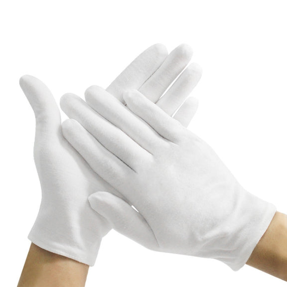 12 Pairs Pure Cotton Working Gloves, Medium Thick Size���Free Size