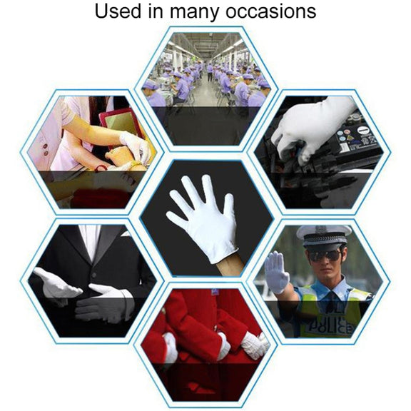 12 Pairs Pure Cotton Working Gloves, Medium Thick Size���Free Size