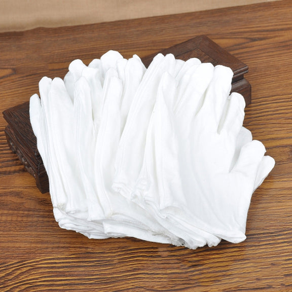 12 Pairs Pure Cotton Working Gloves, Medium Thick Size���Free Size