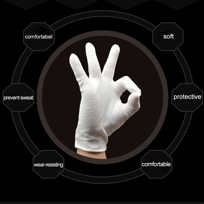 12 Pairs Pure Cotton Working Gloves, Medium Thick Size：Free Size - free shipping - PMC Jewellery - Order now!