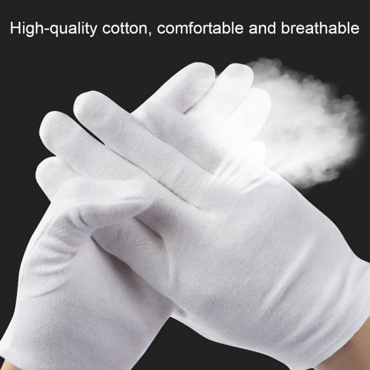 12 Pairs Pure Cotton Working Gloves, Medium Thick Size���Free Size