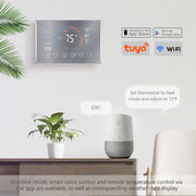 BHP-8000-WIFI-SS 3H2C Smart Home Heat Pump Round Room Brushed Mirror Housing Thermostat with WiFi, AC 24V