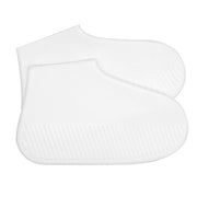 Water-resistant Antiskid Silicone Outdoor Rainboots Shoes Cover, Size: S (25-33)(White)